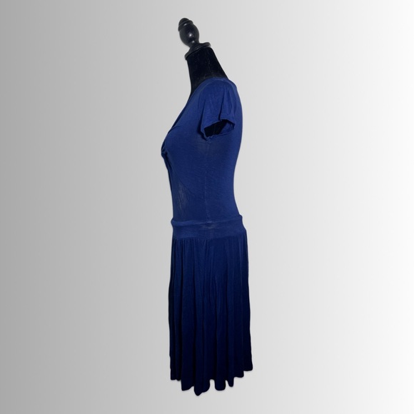 Anthropologie Dolan Ataya Twist Short Sleeve Navy Blue T-Shirt Dress, Size Small - Picture 4 of 7